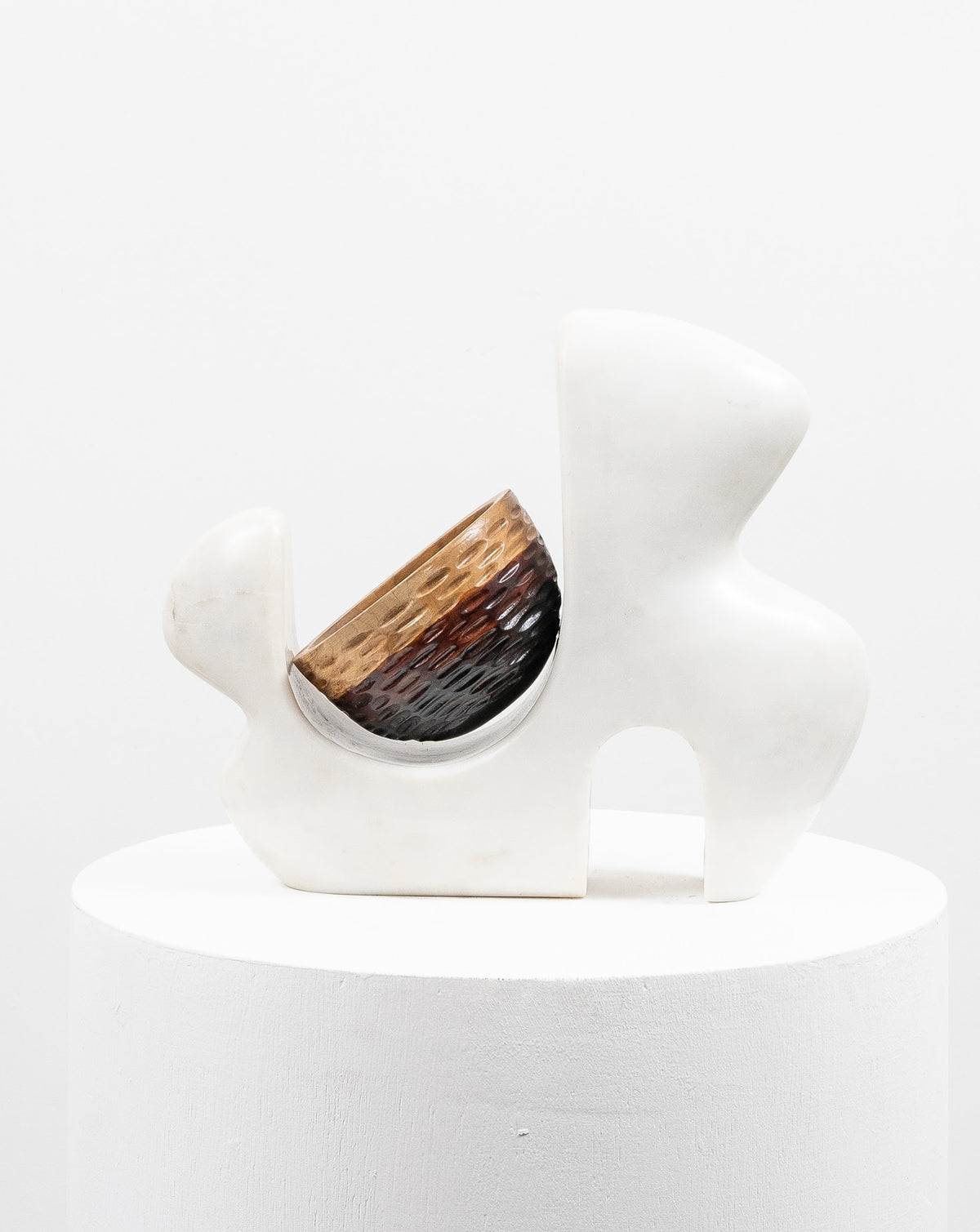 ILA 02 Marble and Wood Sculptural Vase