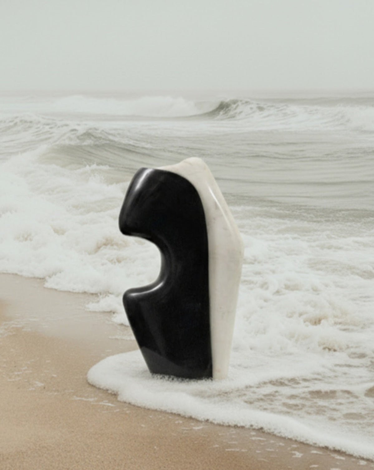 INIKA 04 White Marble Sculptural Vase