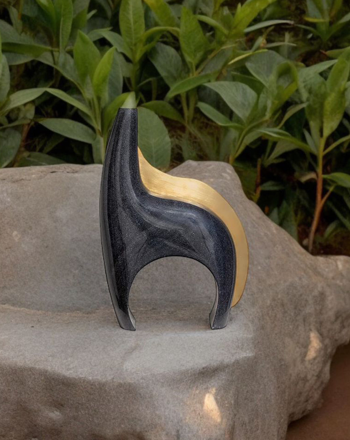 IRA 02 Marble and Brass Sculptural Vase