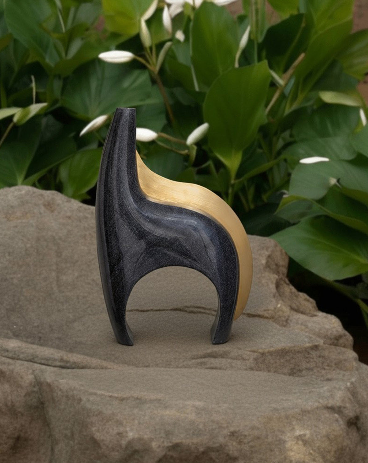 IRA 02 Marble and Brass Sculptural Vase