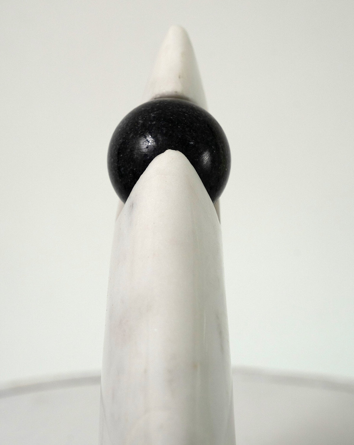 Handcrafted marble vase measuring 22 by 21 by 9 centimetres for a console or dining table