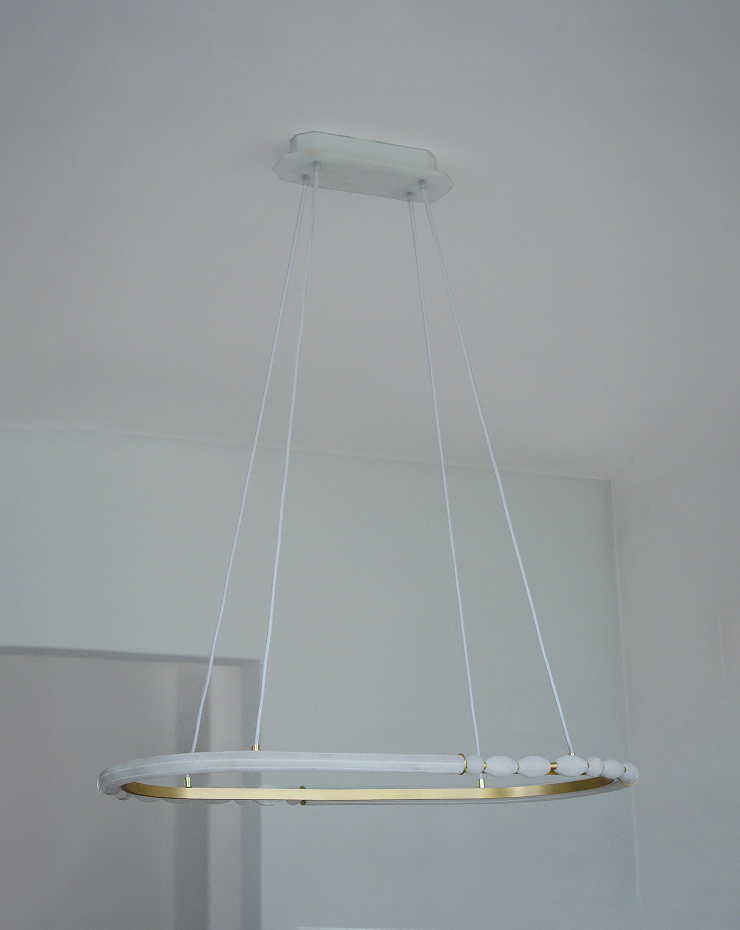 Pearl Satin Brass Chandelier