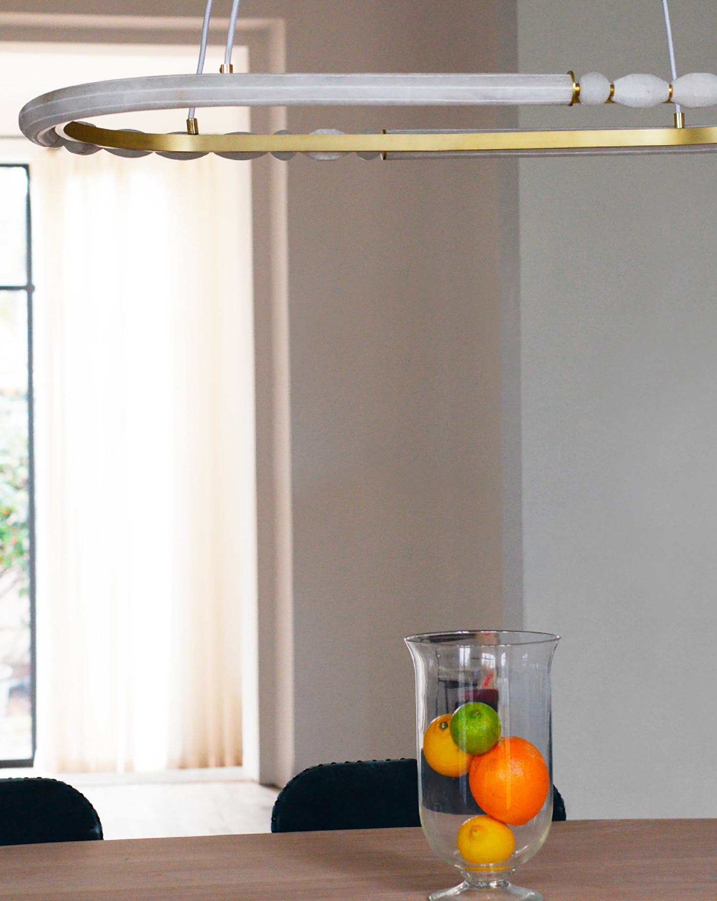 Pearl Satin Brass Chandelier