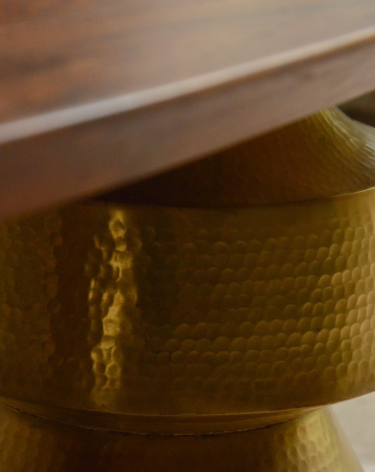 Lota Brass and Wood Bench