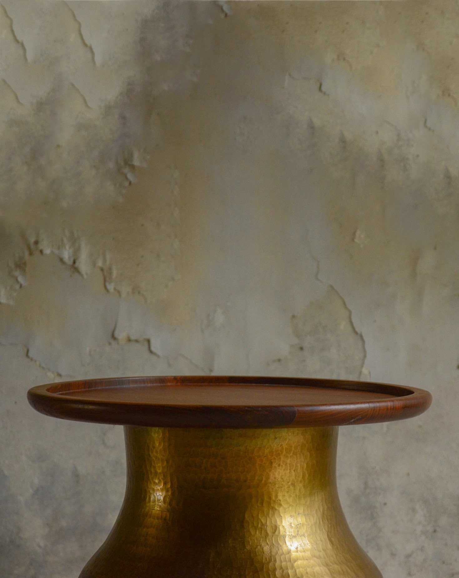Lota Brass and Wood Coffee Table