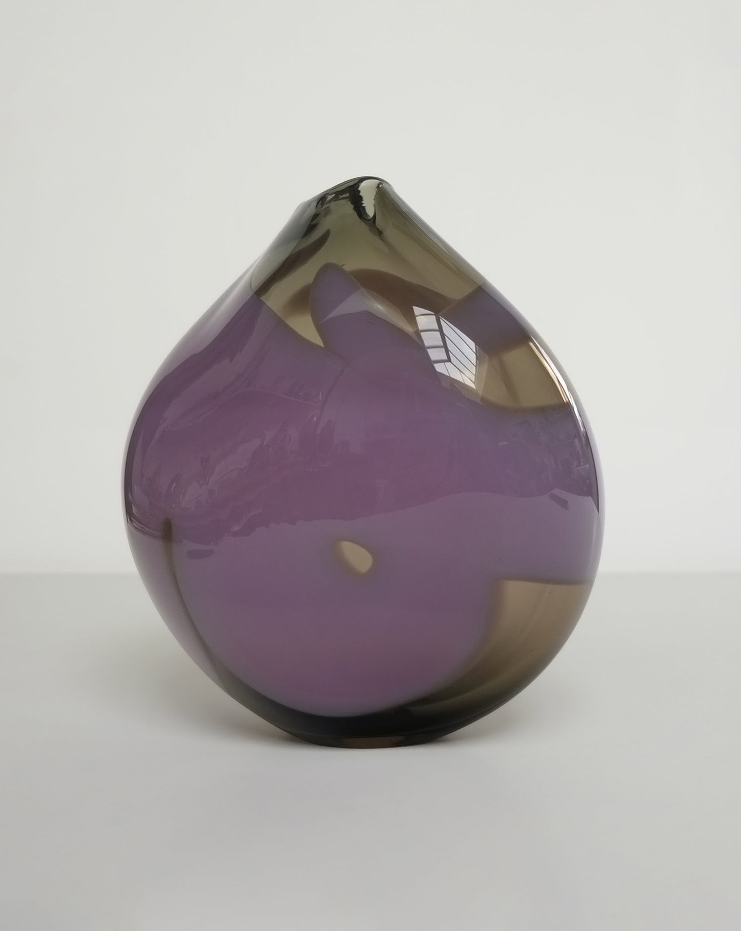 Mauve Hue Glass Sculptural Vessel