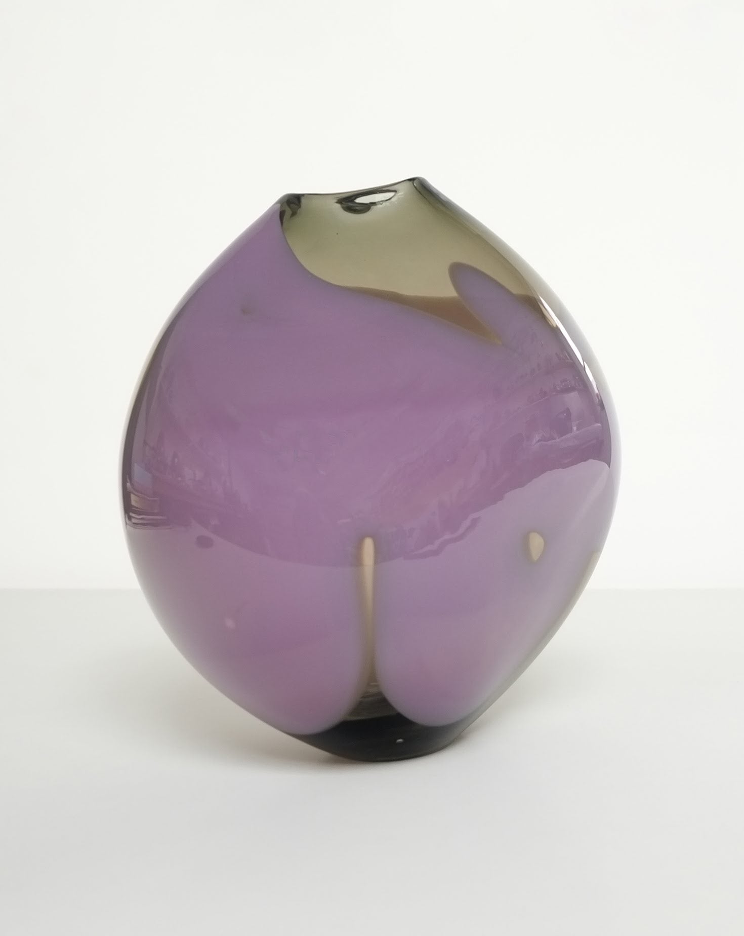 Mauve Hue Glass Sculptural Vessel