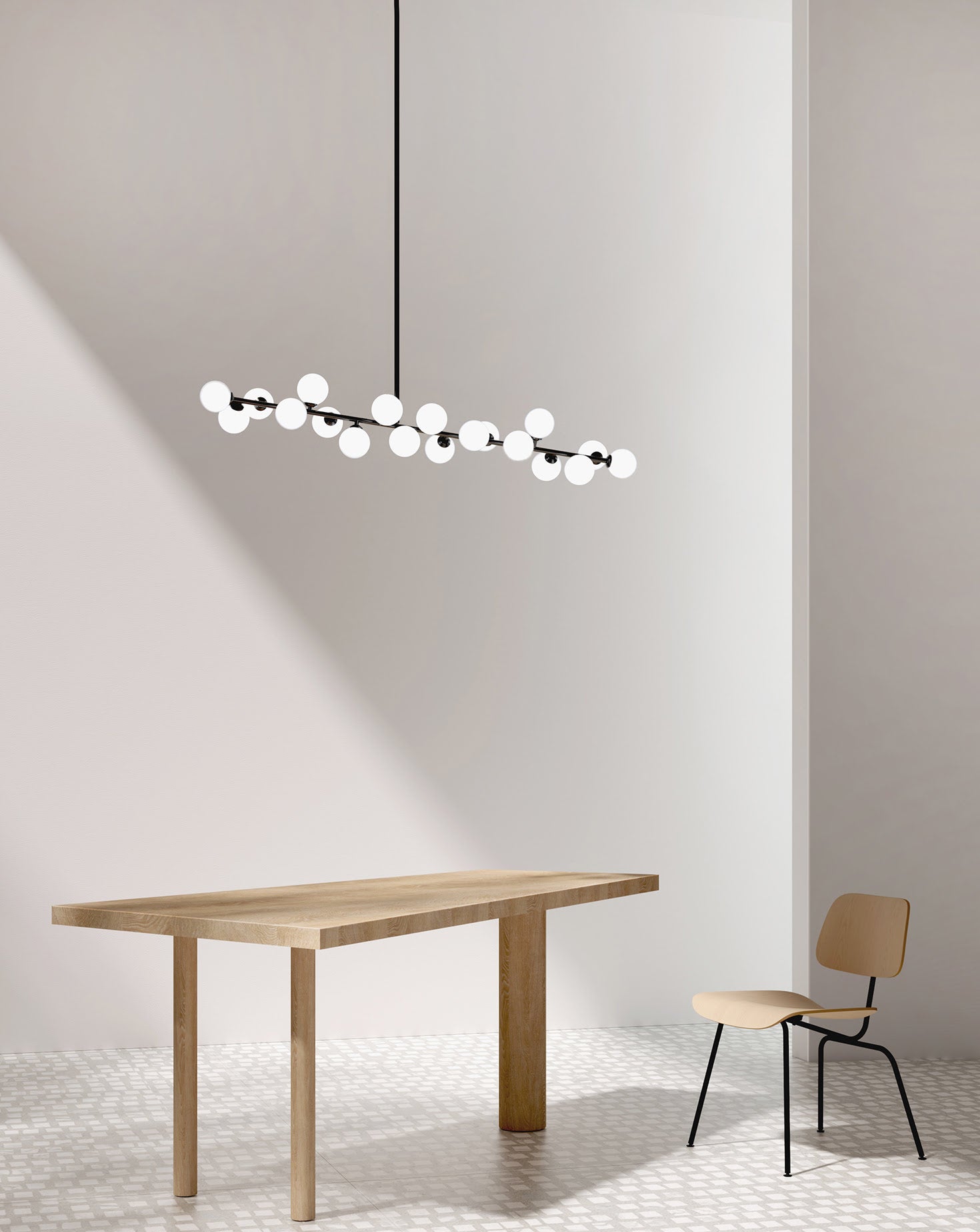 Mimosa Metal and Glass Pendant