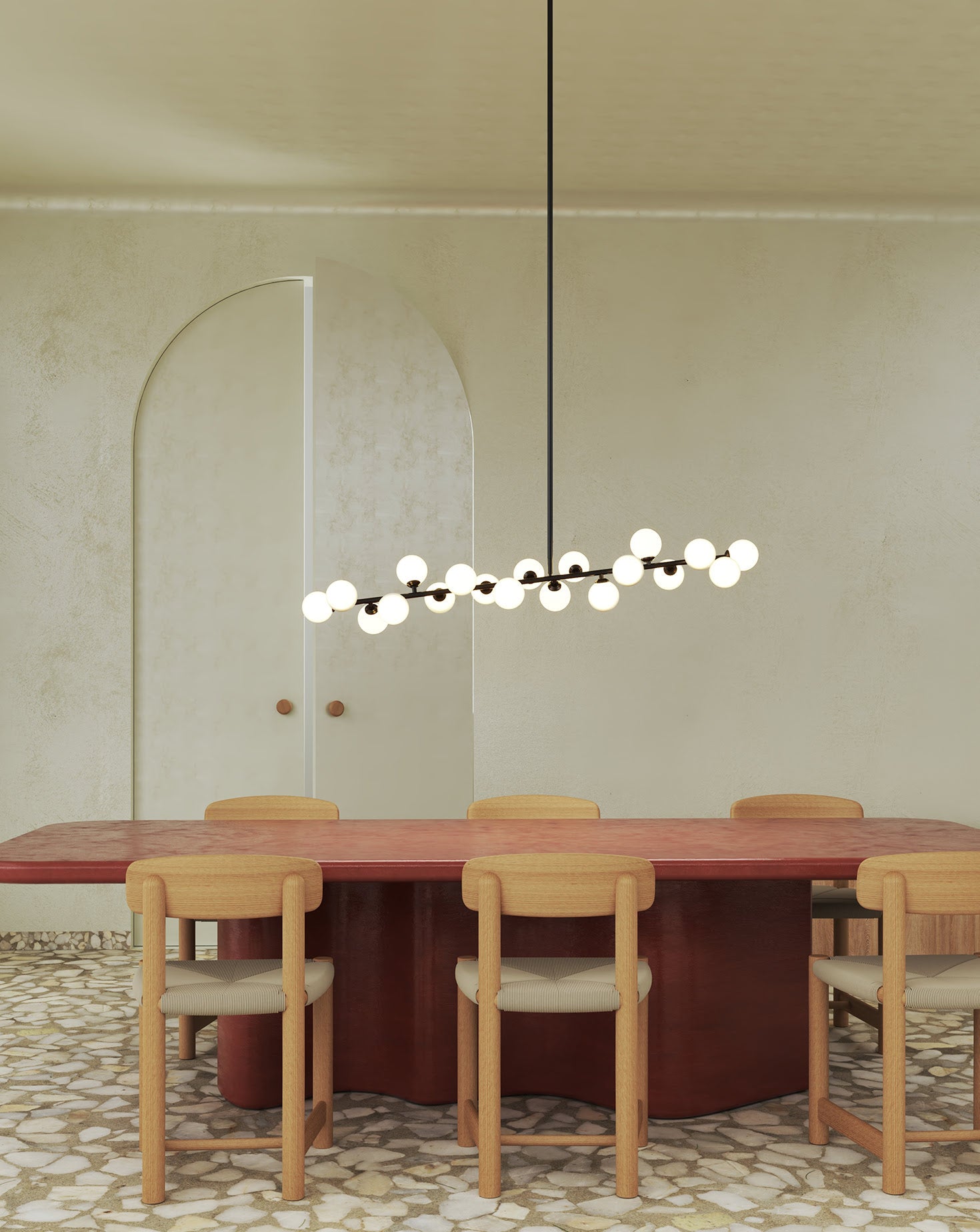 Mimosa Metal and Glass Pendant