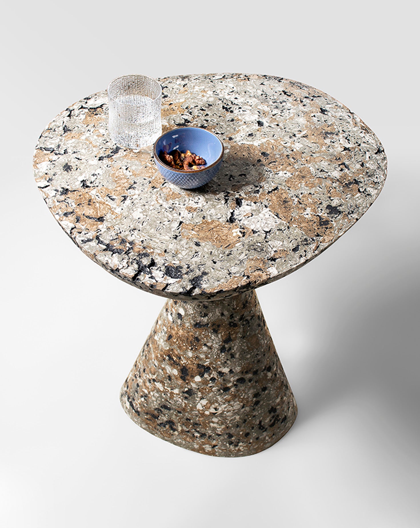Mottled Warm Grey Sculptural Side Table