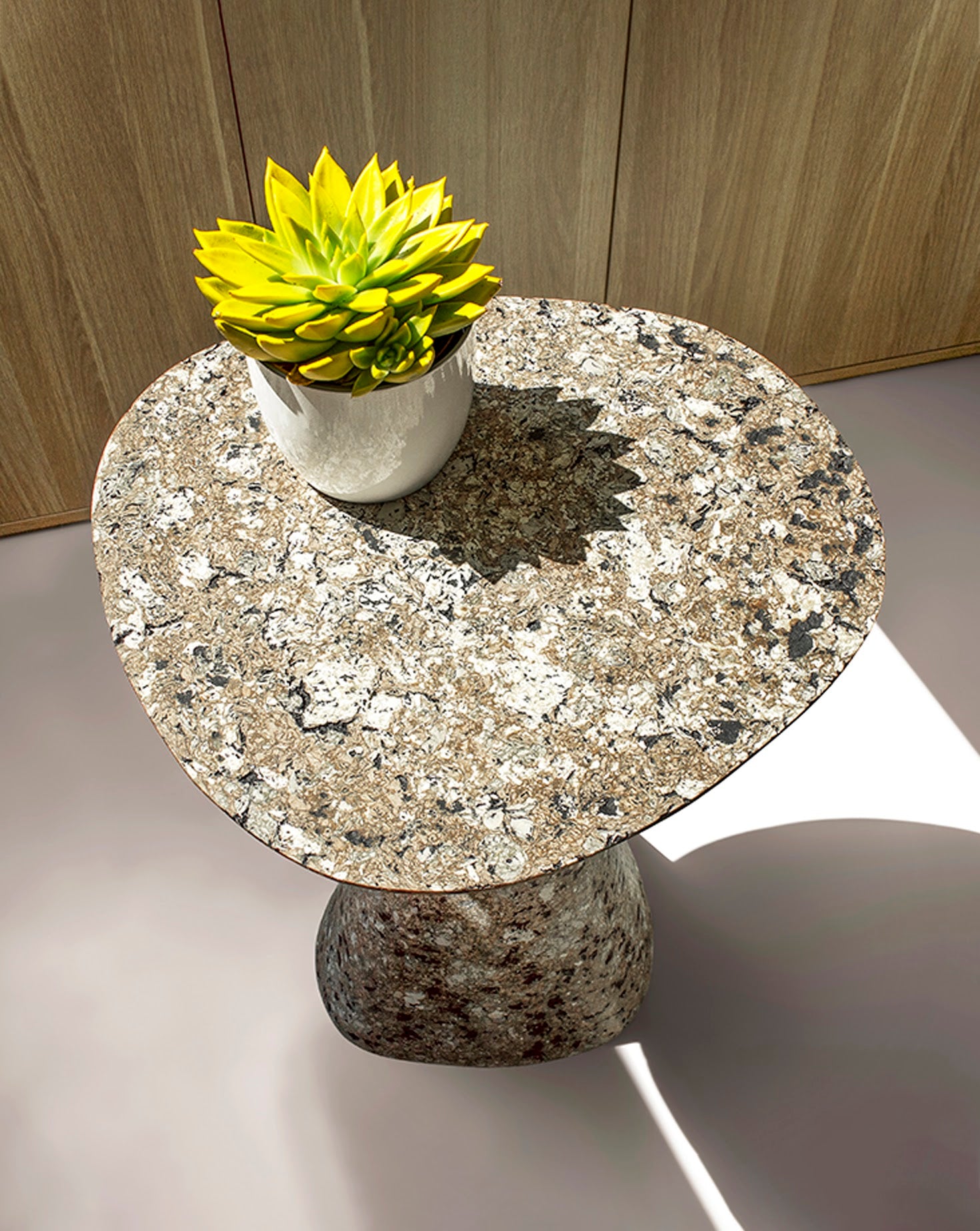 Mottled Warm Grey Sculptural Side Table