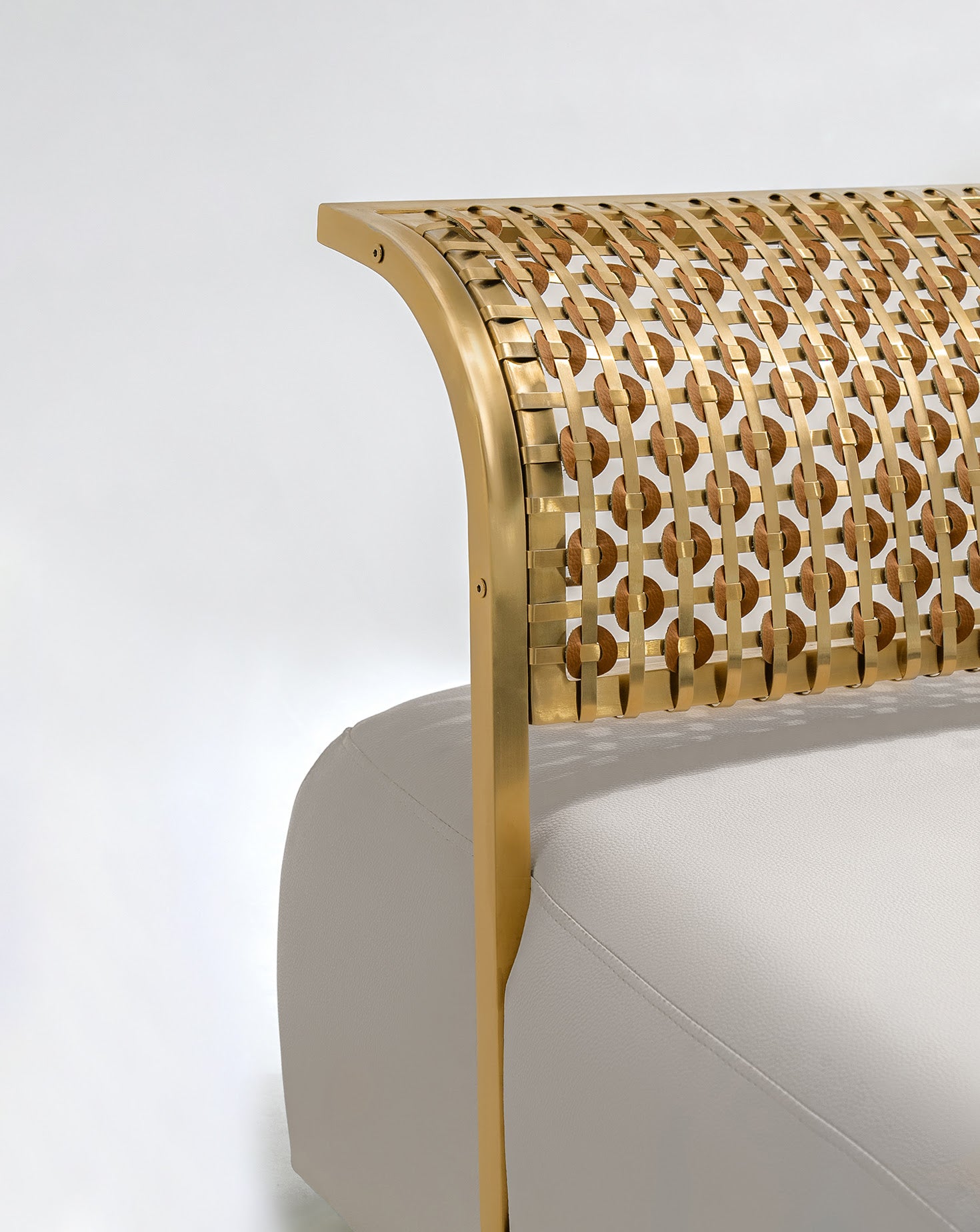 Nouveau Steel and Brushed Gold Armchair