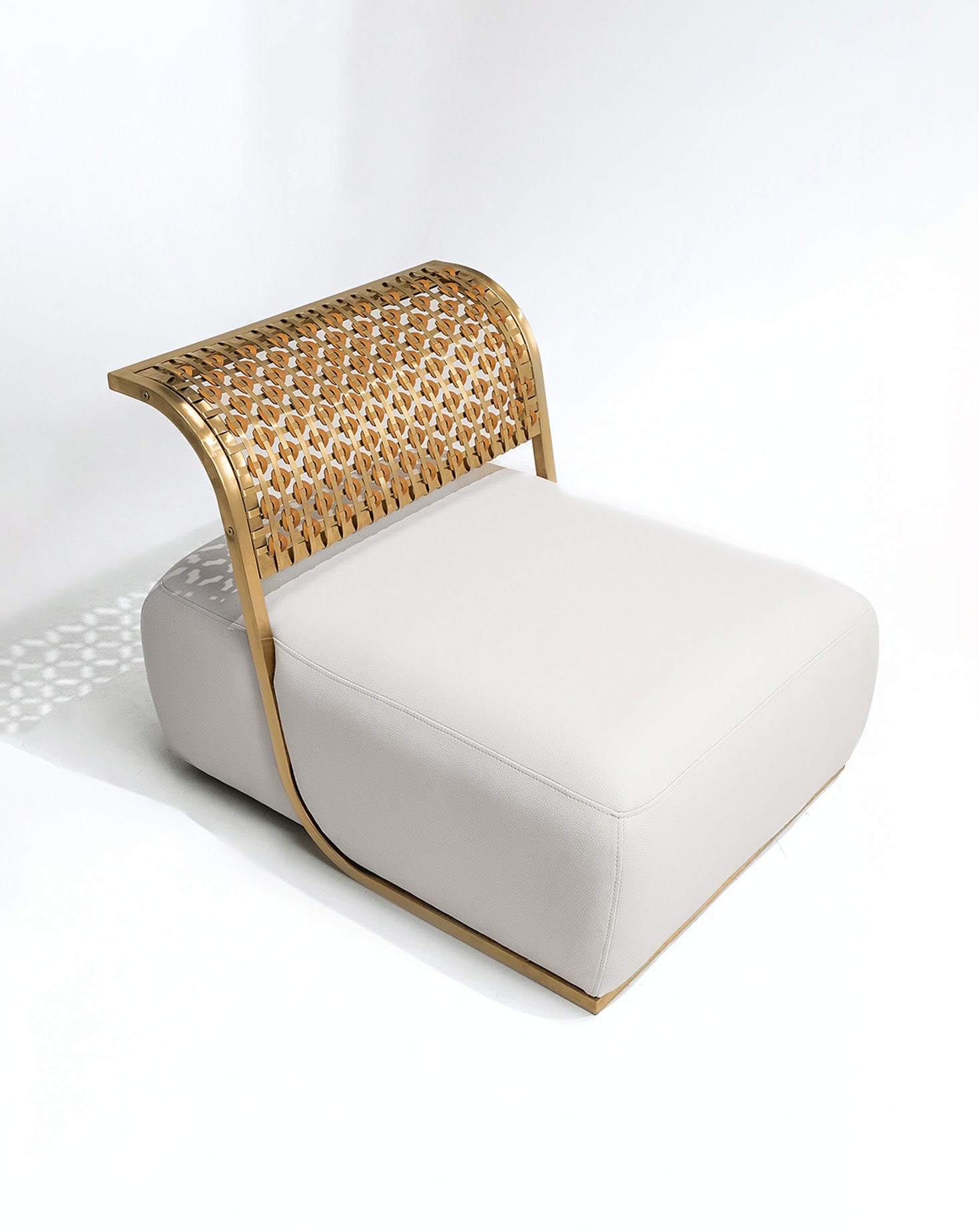 Nouveau Steel and Brushed Gold Armchair