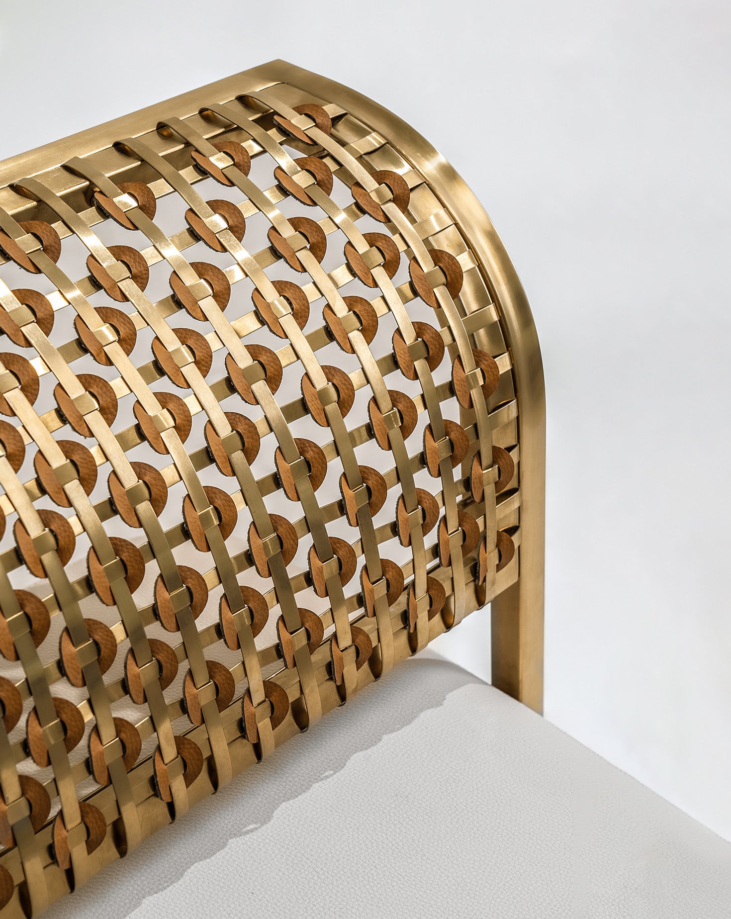 Nouveau Steel and Brushed Gold Armchair