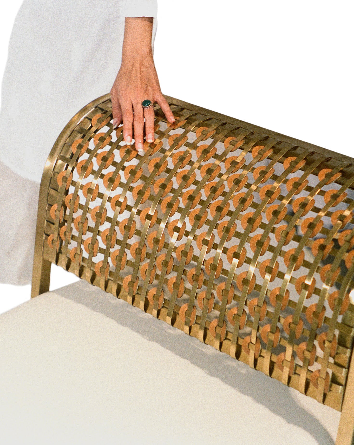 Nouveau Steel and Brushed Gold Armchair