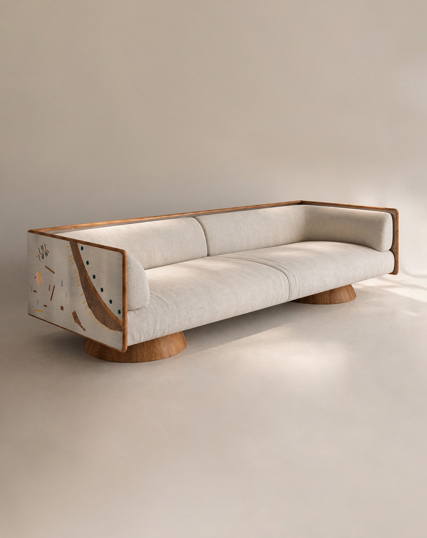 Omnia Wood and Metal Sofa