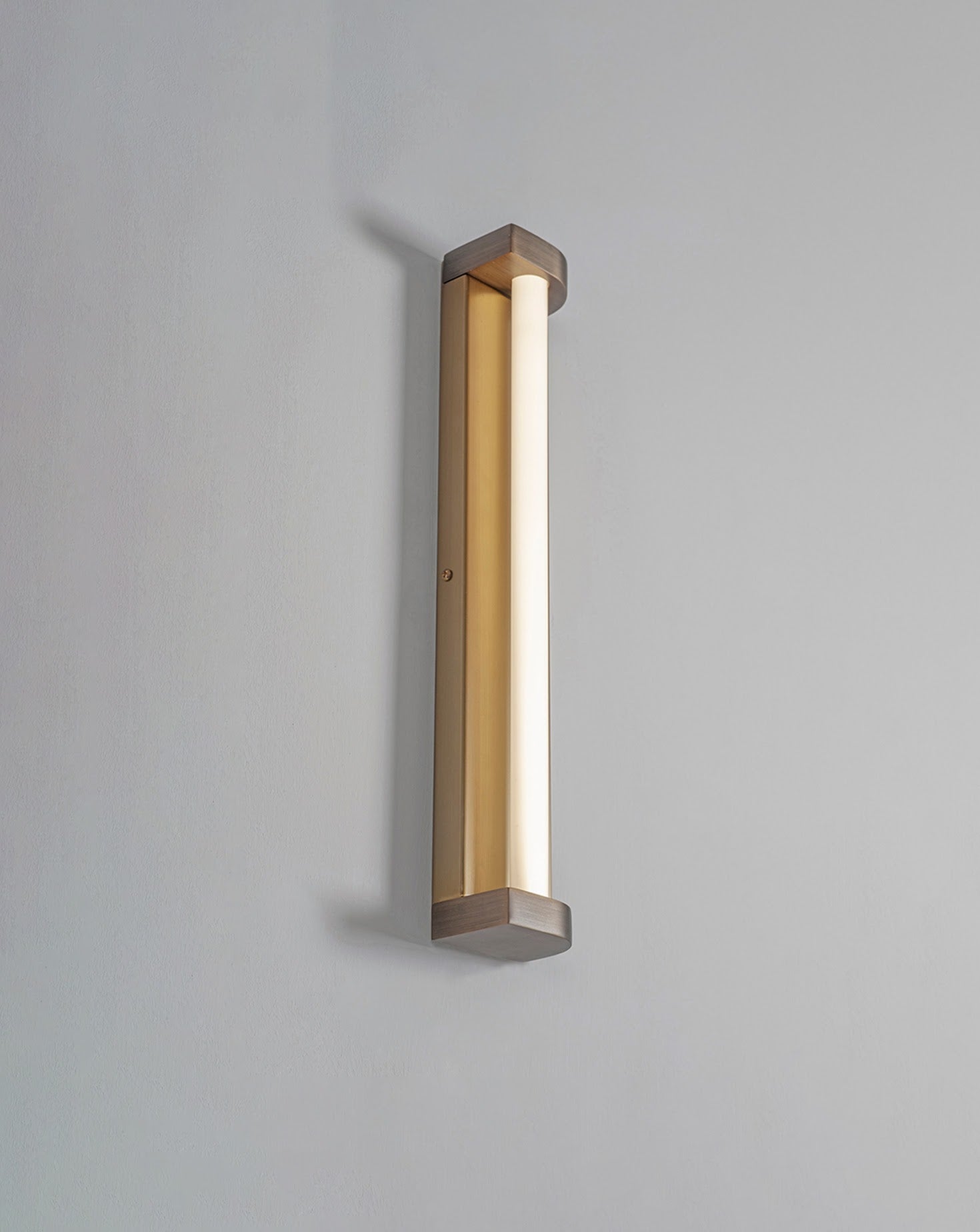 Rounded Corner Medium Bronze Wall Light