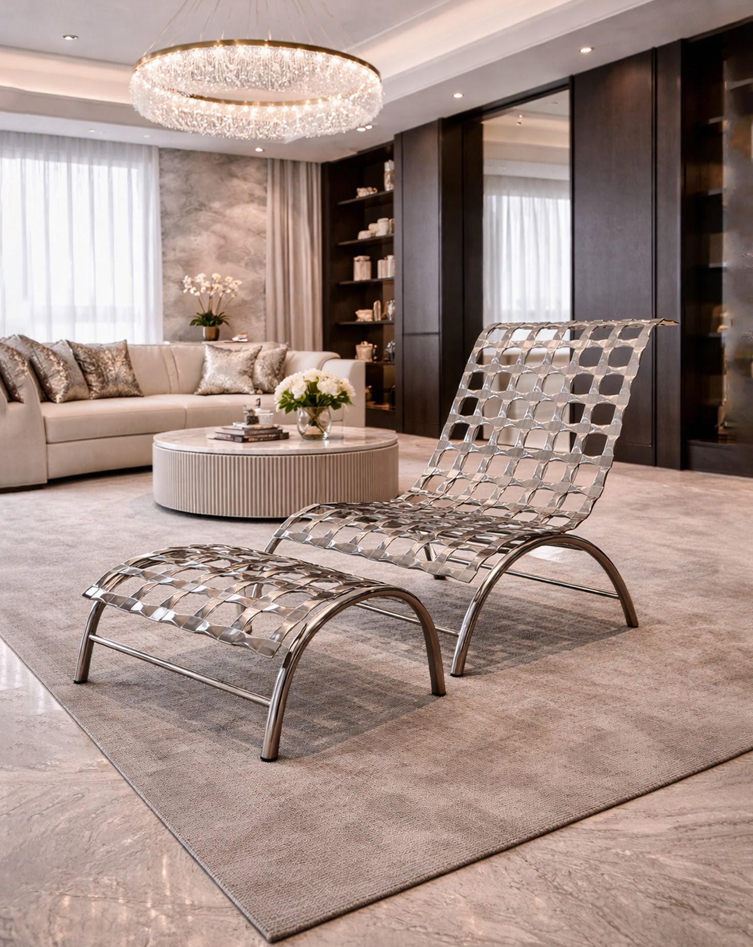 SS Cross Steel and Chrome Chair