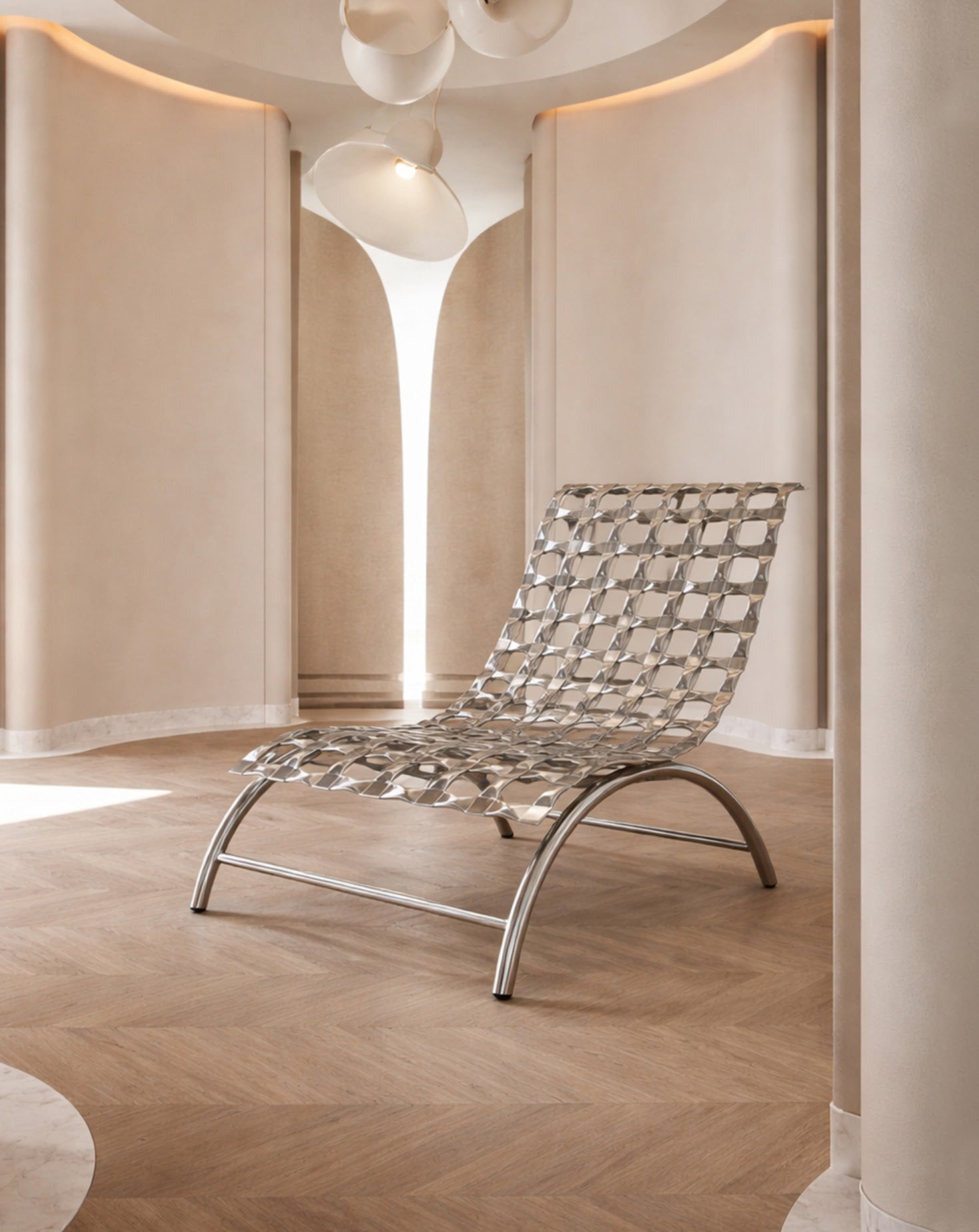 SS Cross Steel and Chrome Chair