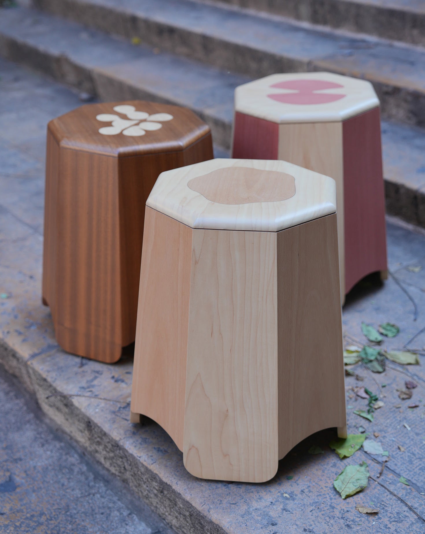 Saif Natual Wood Stool