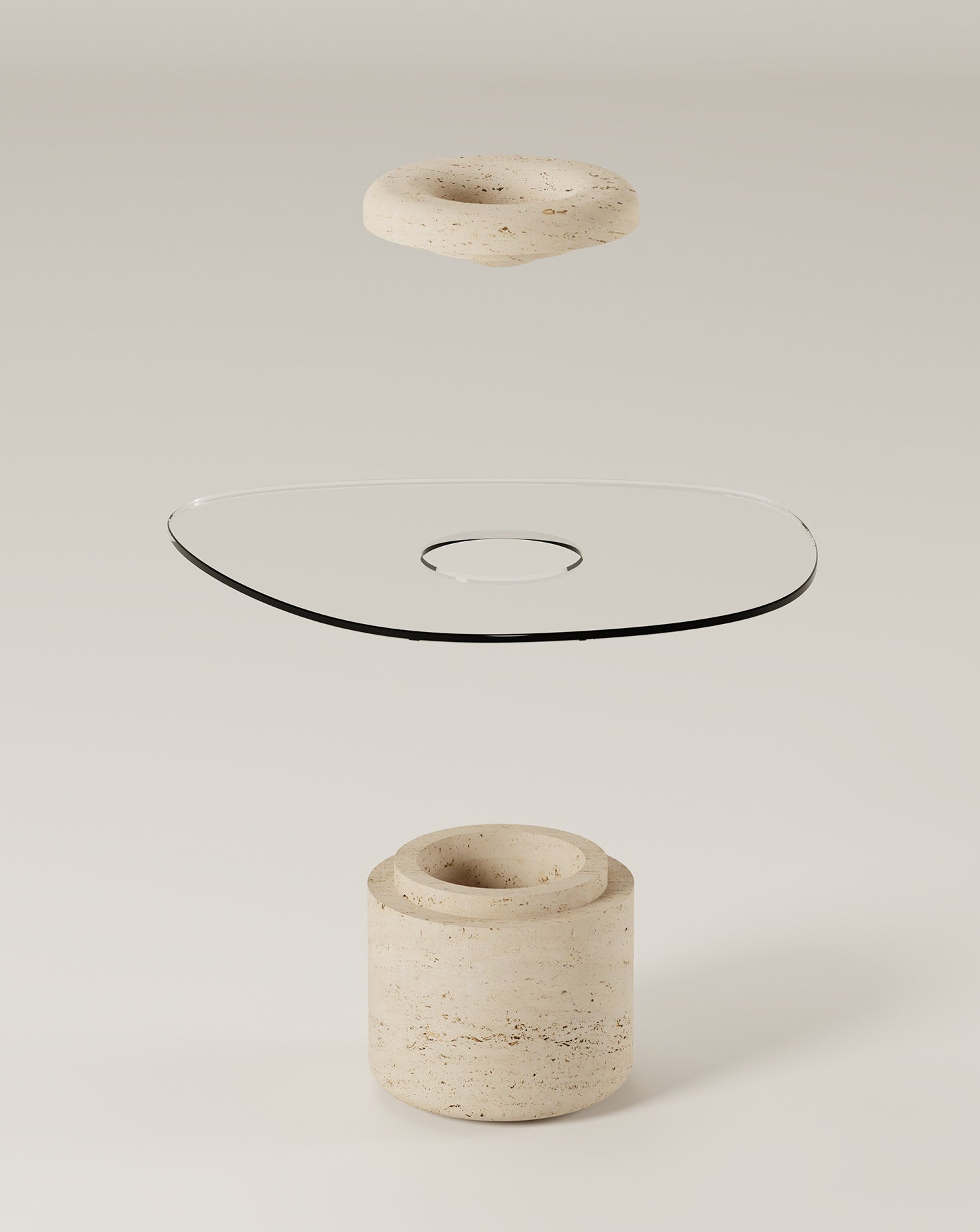 Sculptural Carrara Marble Coffee Table