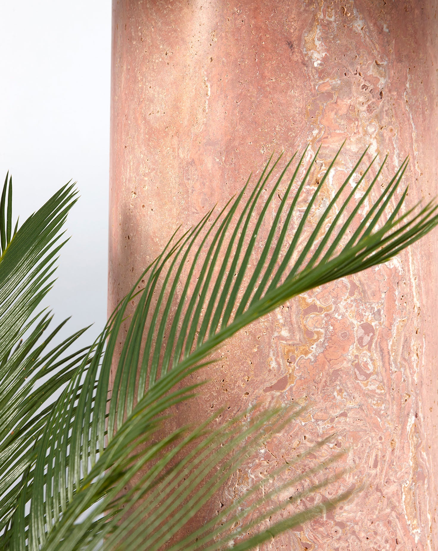 Sculptural Travetino Rosso Mistral Console Table