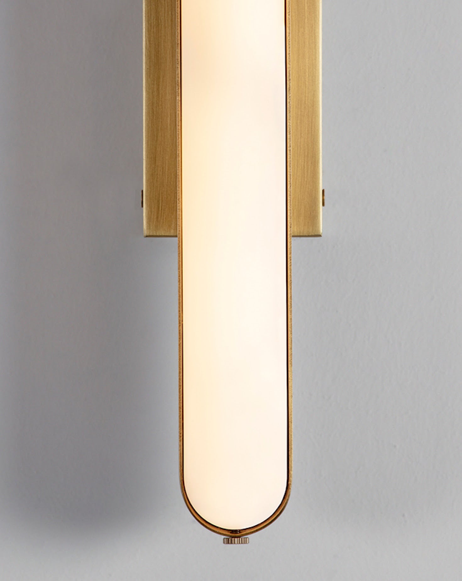Stadium Rectangular Brushed Brass Wall Light