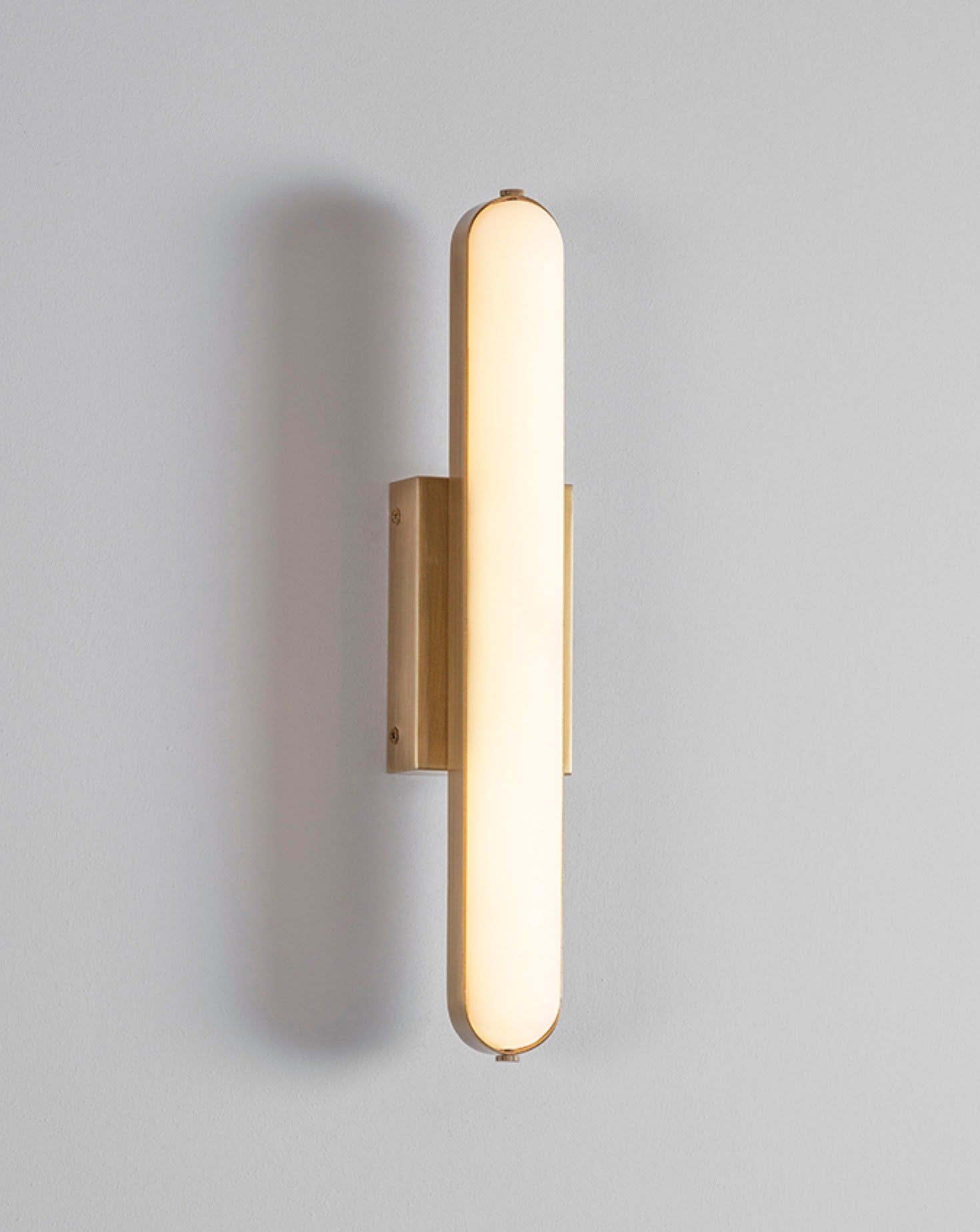Stadium Rectangular Brushed Brass Wall Light