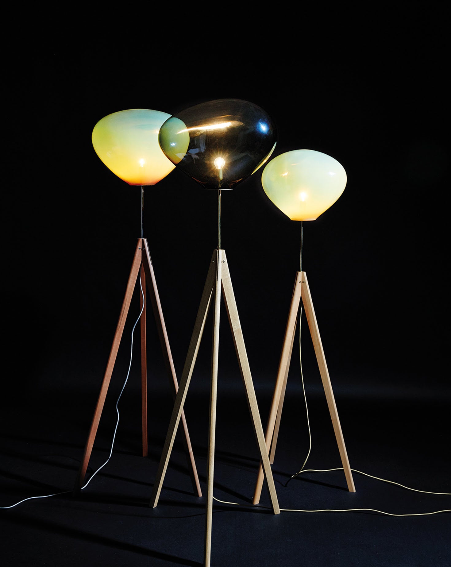 Statix Silver Smoke Oak Floor Lamp