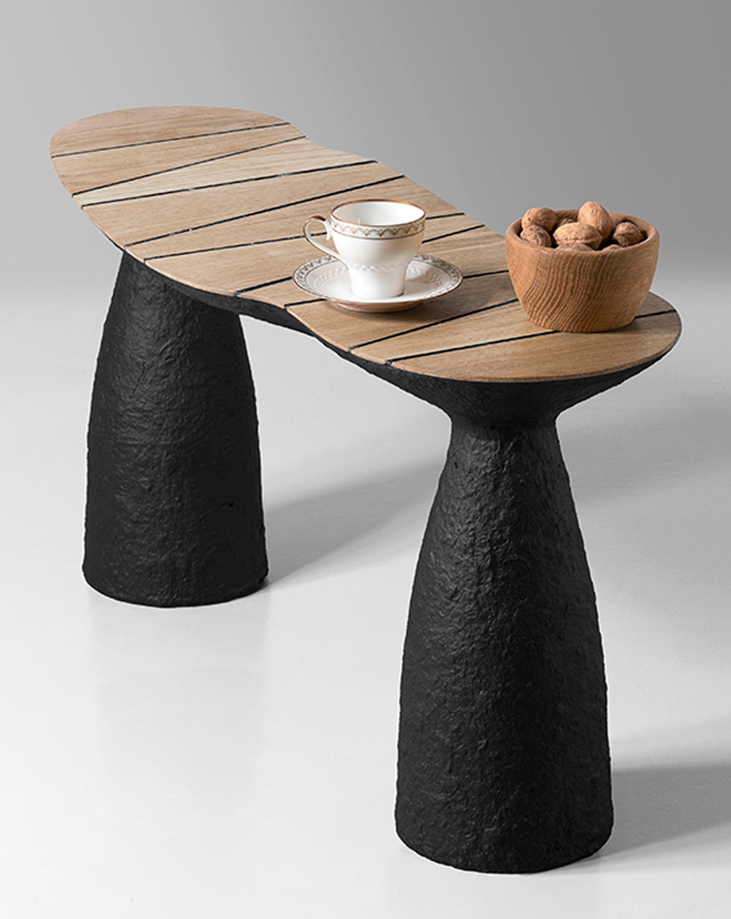 TOKI Sculptural Black Bench