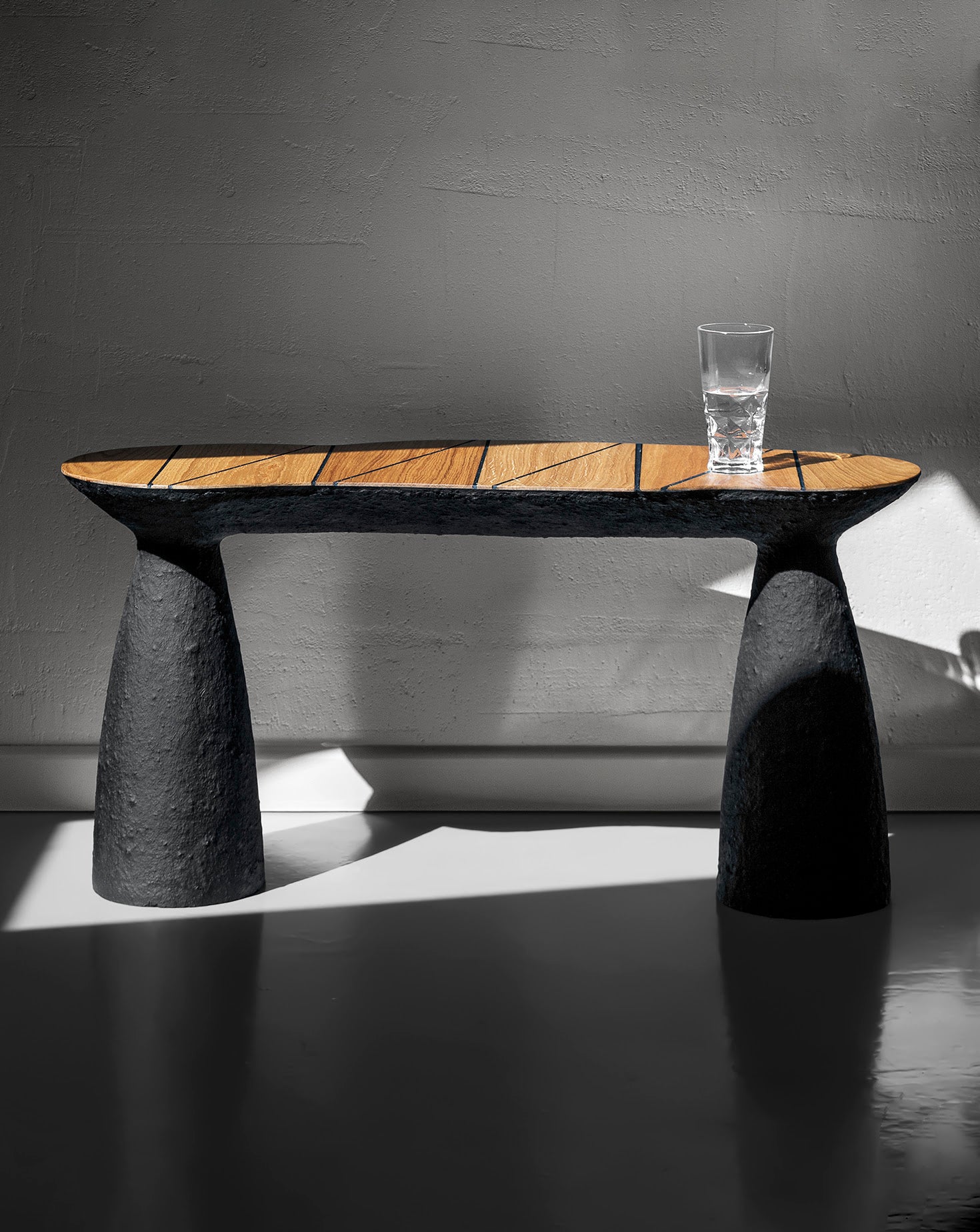 TOKI Sculptural Black Bench