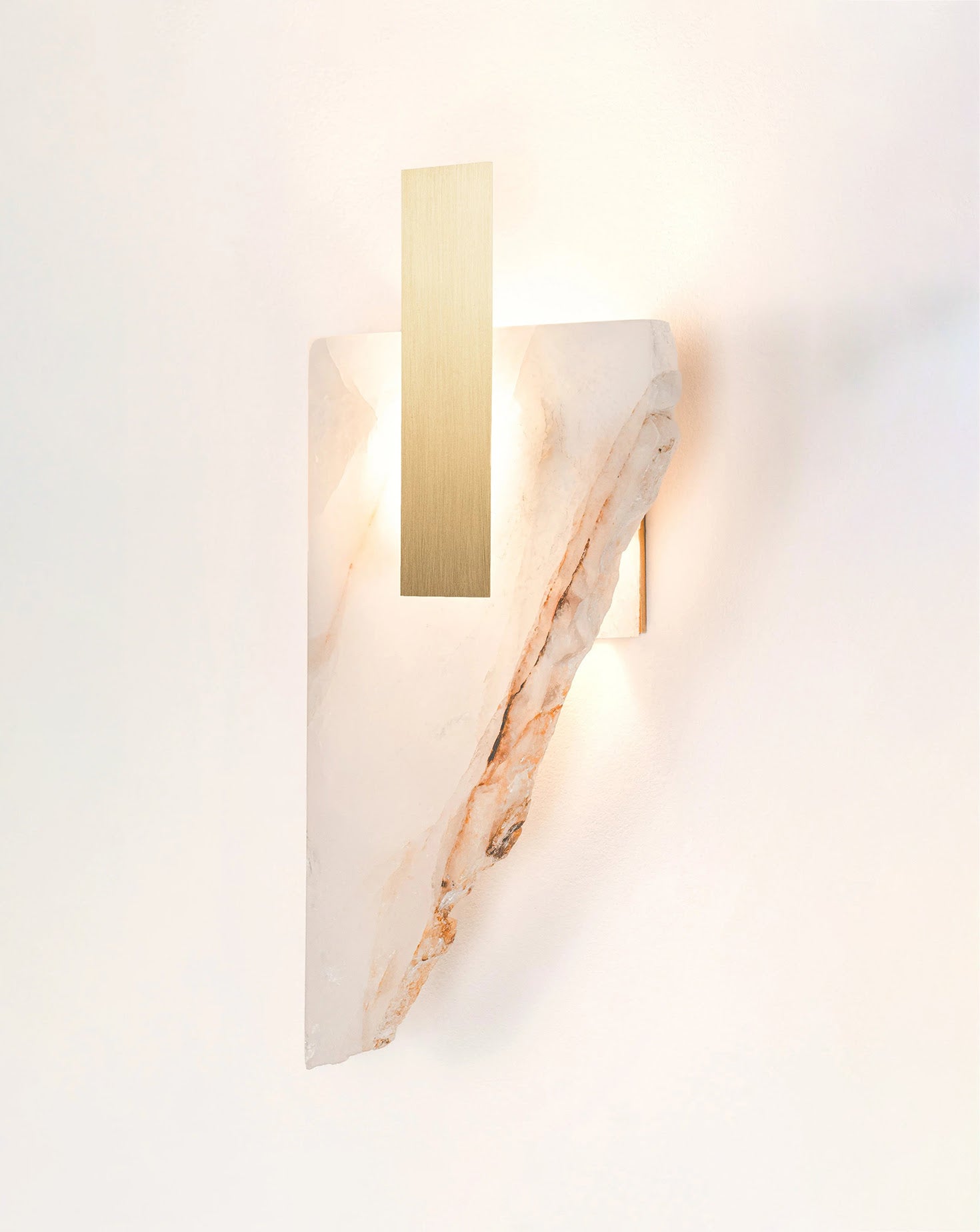 Torn Brushed Brass and Marble Wall Light