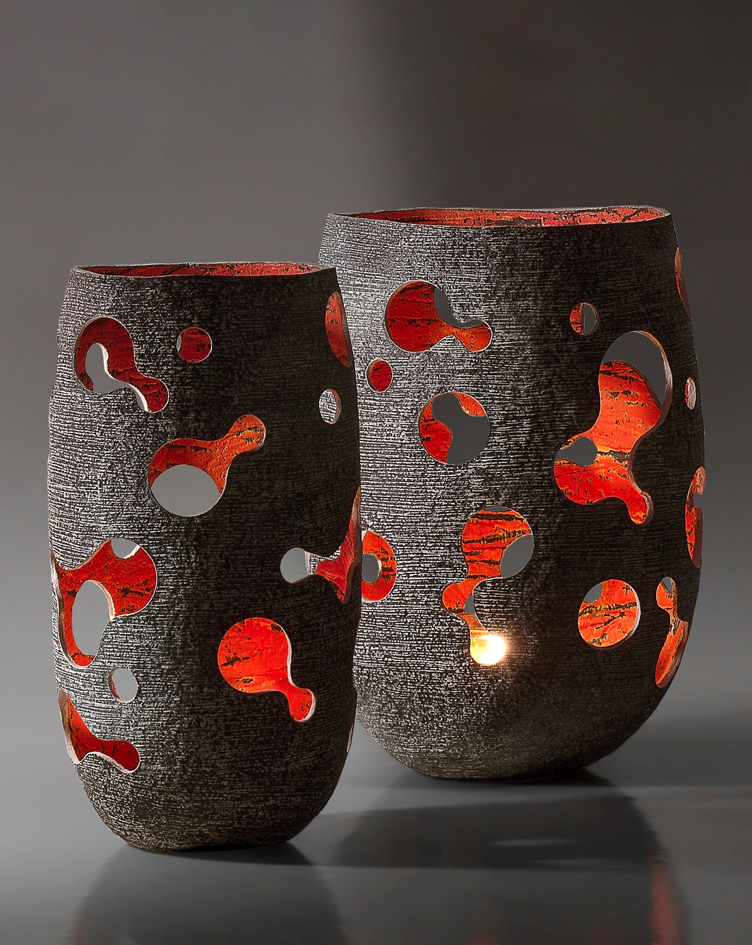 Wide Candle Lantern Accent Vase