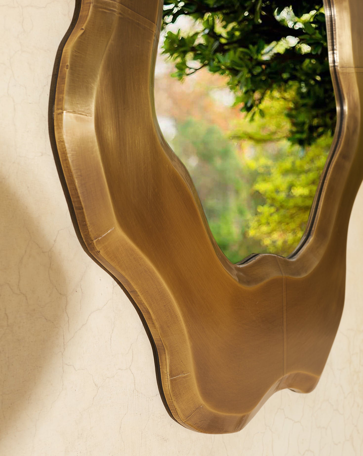 Amorfa Brass Mirror Sage Living