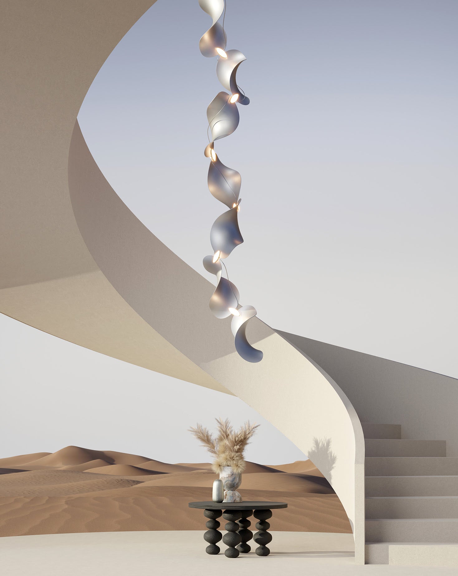 Dune 6 Vertical Line Chandelier