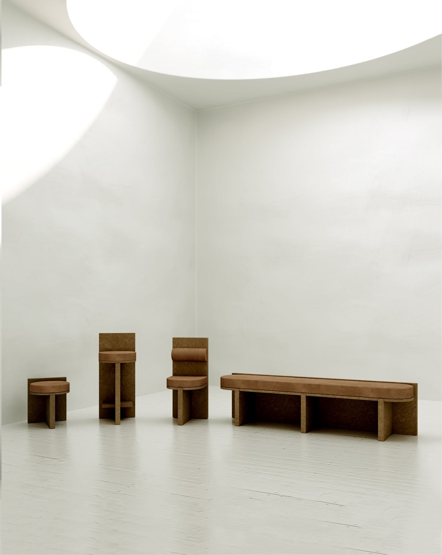 Cork and Velvet Chair