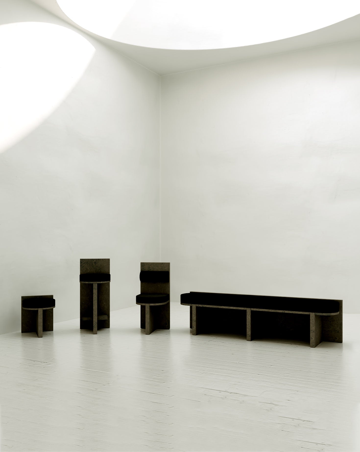 Cork and Velvet Stool
