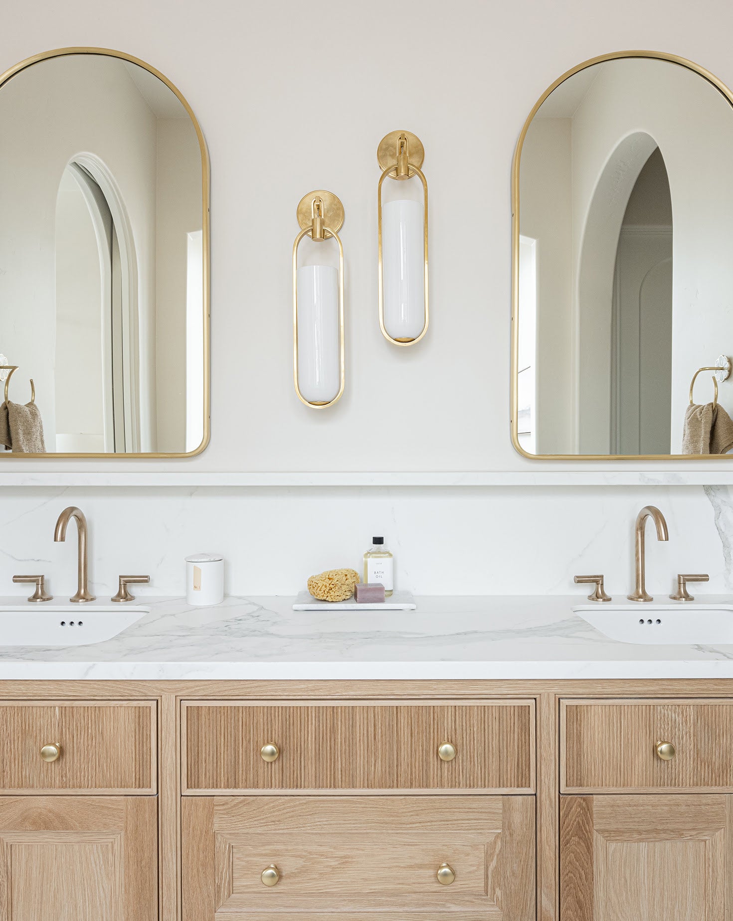 Lorimer White and Gold Wall Sconce