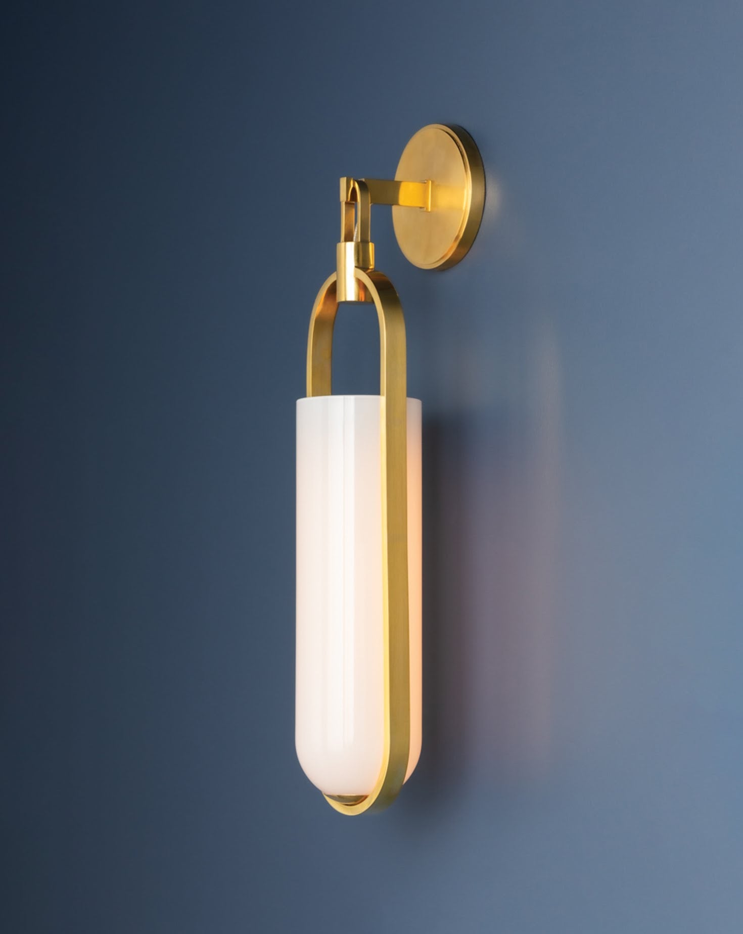 Lorimer White and Gold Wall Sconce