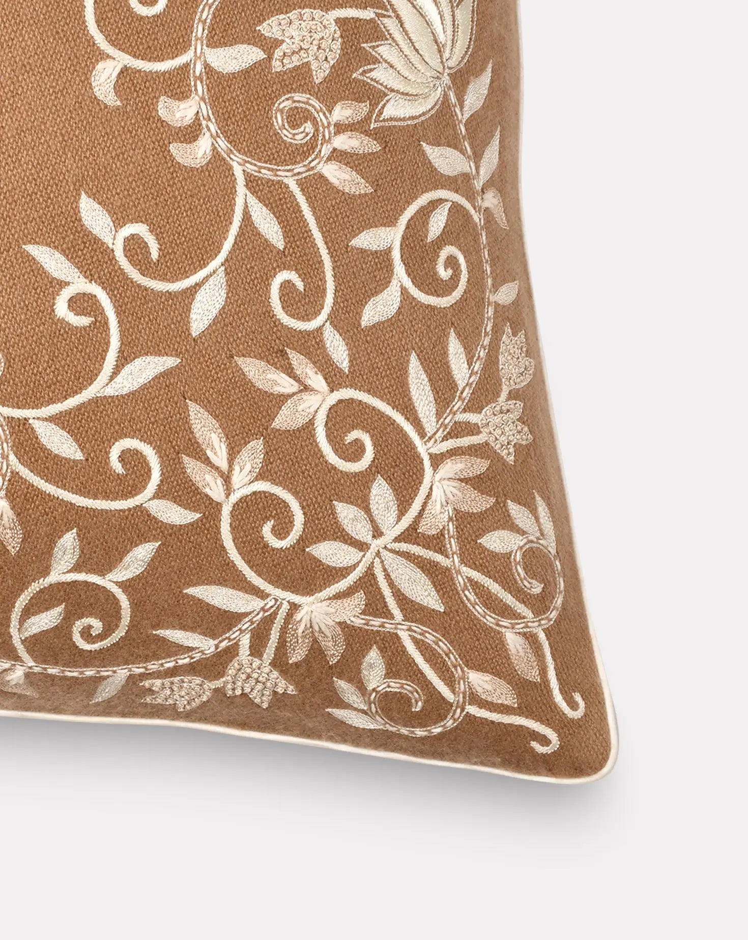 Lotus Natural Cashmere Cushion Janavi India