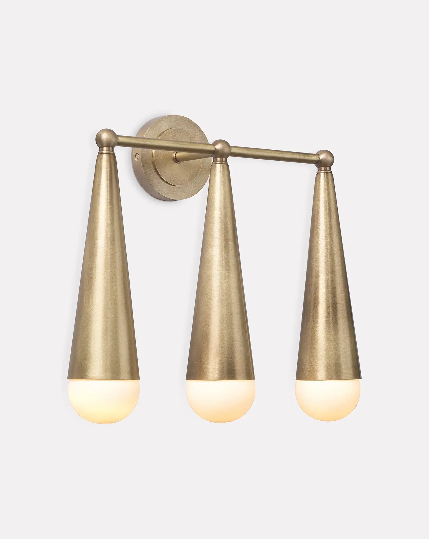 Luca Triple Medium Brass Wall Light Northern Lights