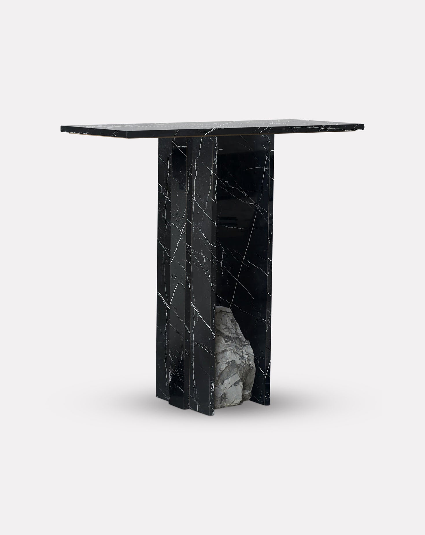 Marquina and Invisible Grey Console Table