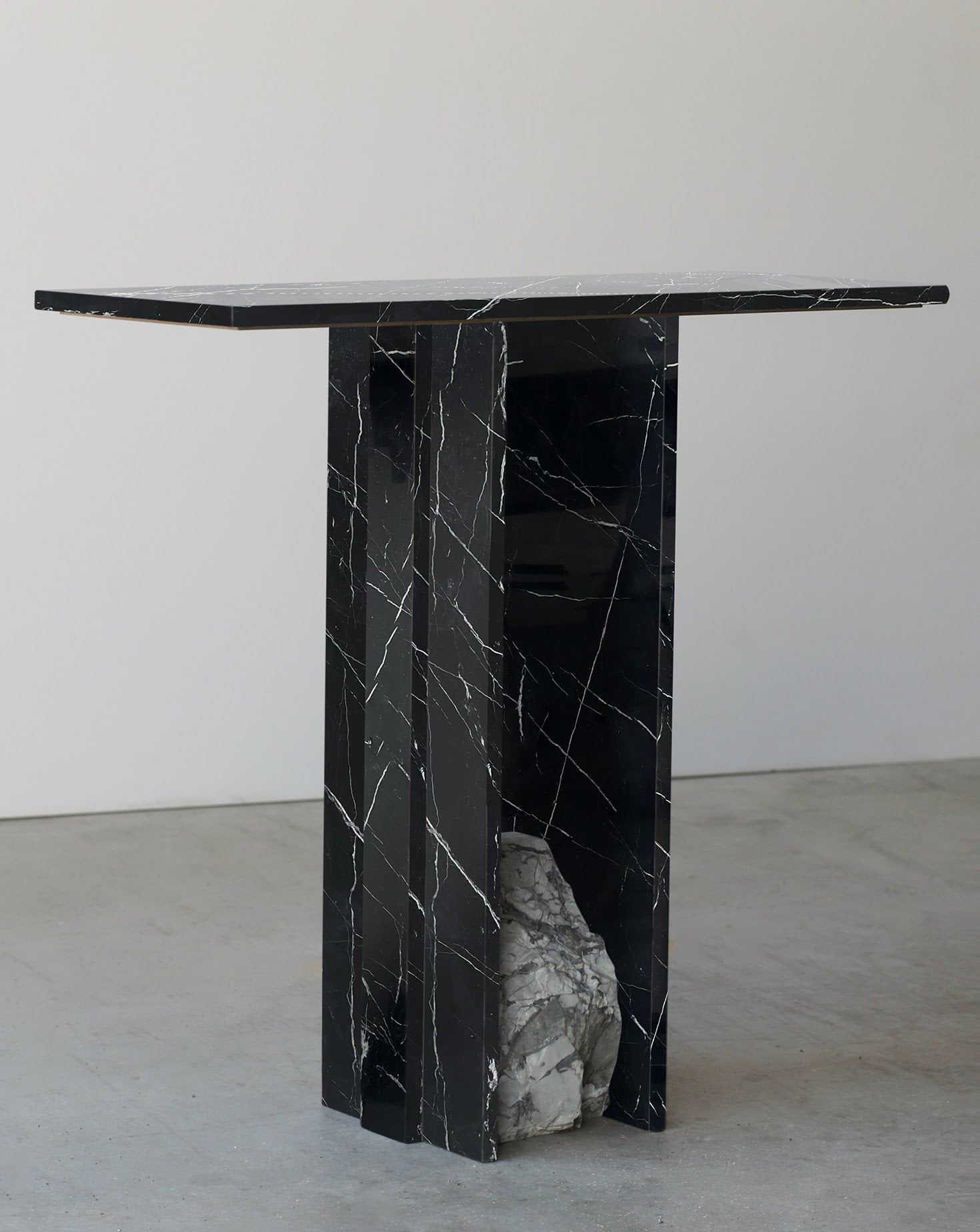 Marquina and Invisible Grey Console Table