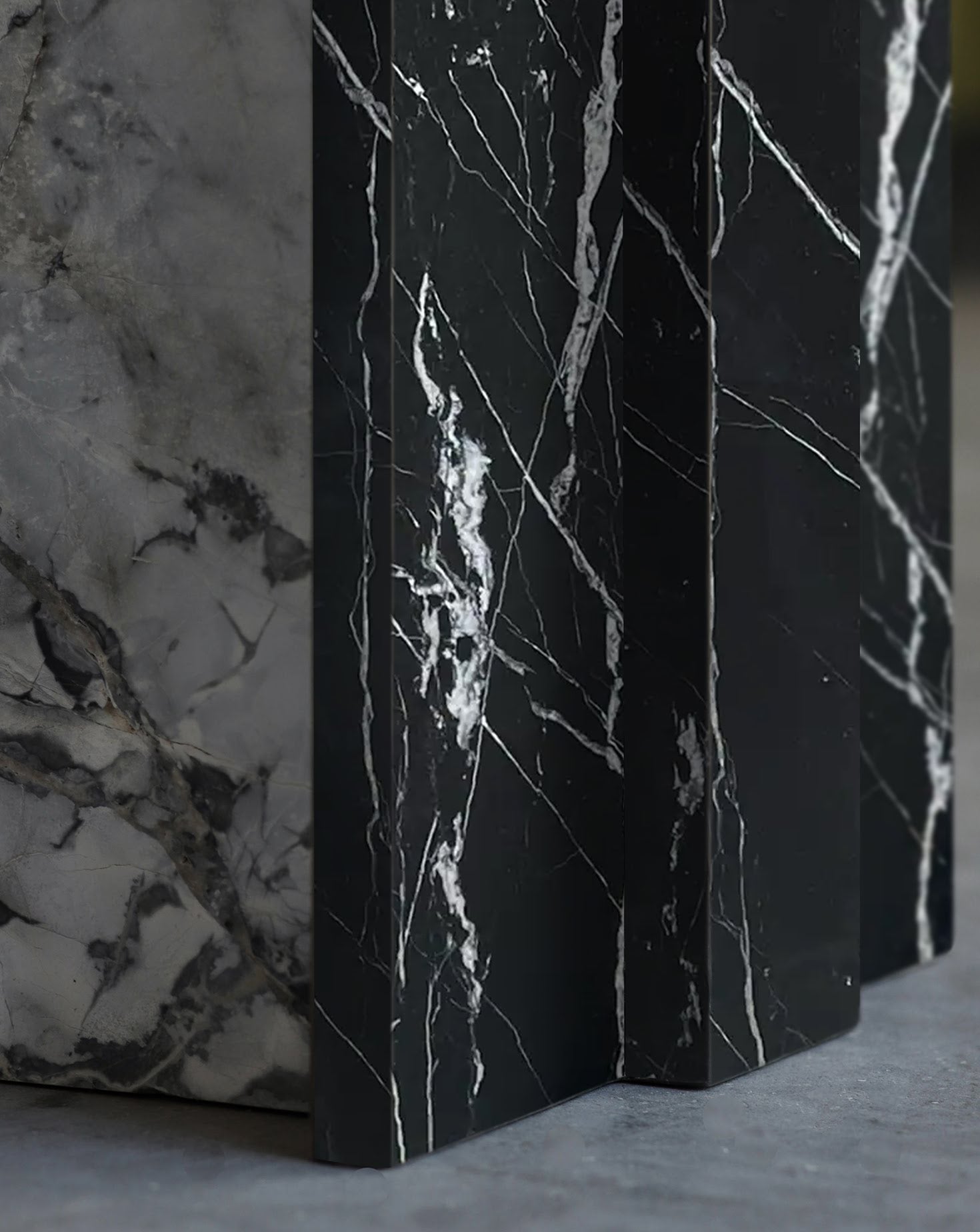 Marquina and Invisible Grey Console Table