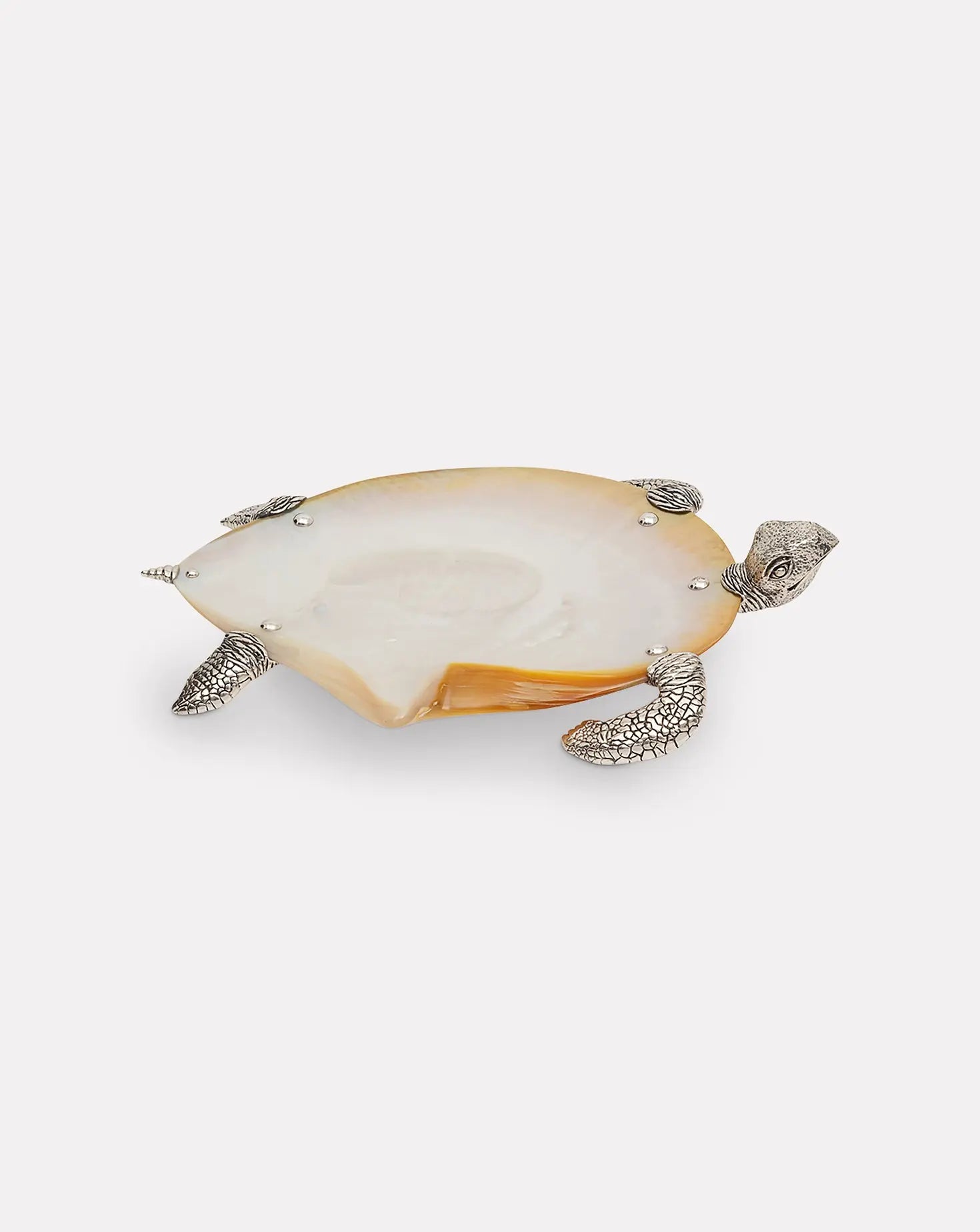 Mother Of Pearl Silver Turtle Plate Lotus Arts de Vivre