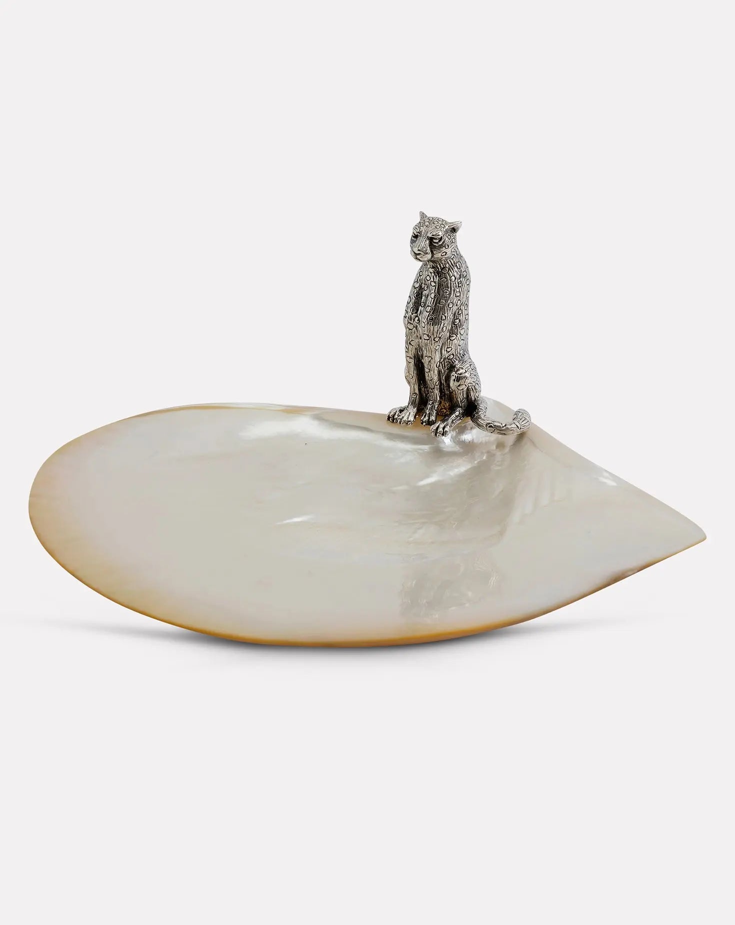 Mother of Pearl Cheetah Plate Lotus Arts de Vivre