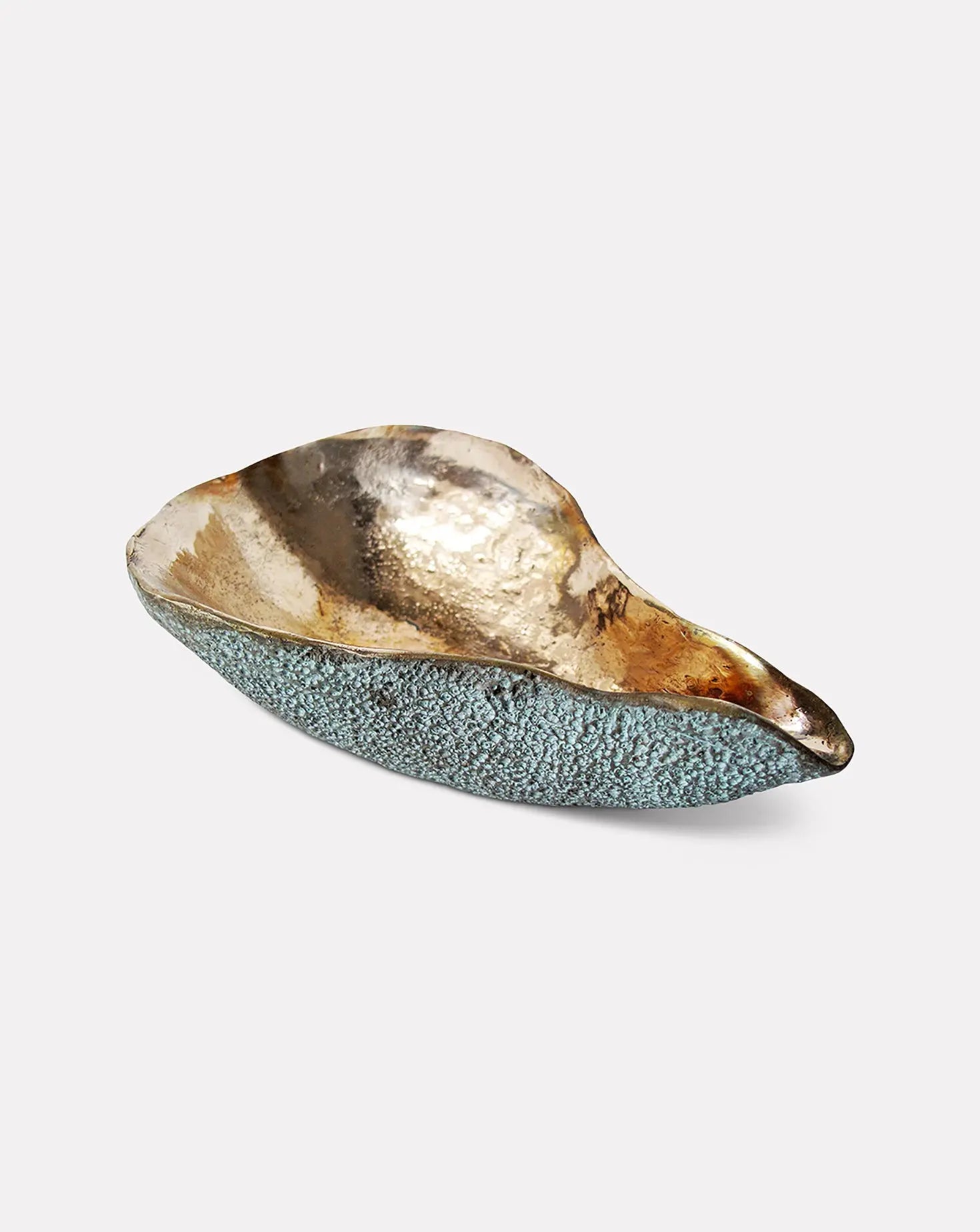 Oyster Solid Bronze and Turquoise Bowl Sarah Linda Forrer