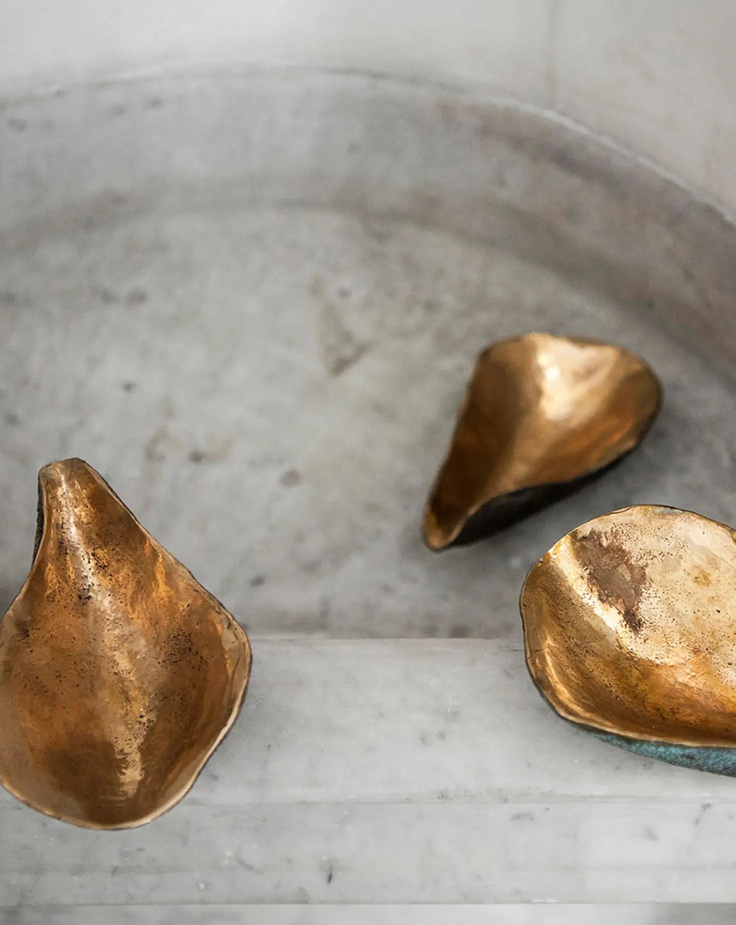 Oyster Solid Bronze and Turquoise Bowl Sarah Linda Forrer