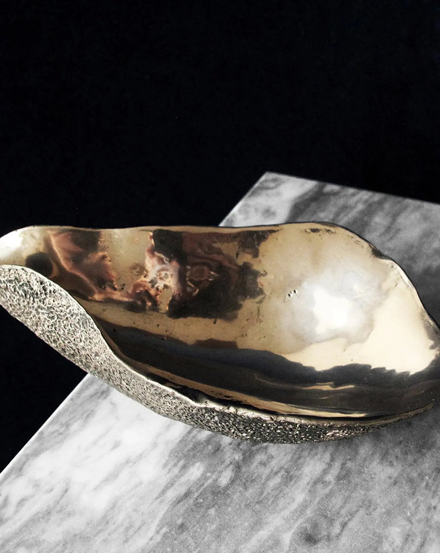 Oyster Solid Bronze and Gold Bowl Sarah Linda Forrer