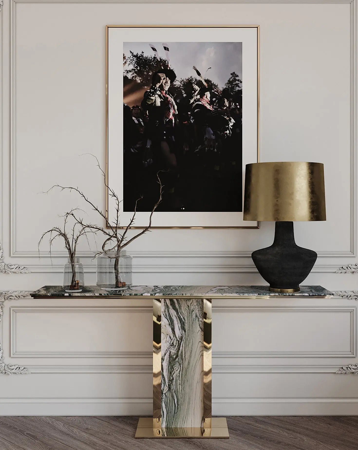 Afon Cipollino Verde Marble Console Table L'Eccesso